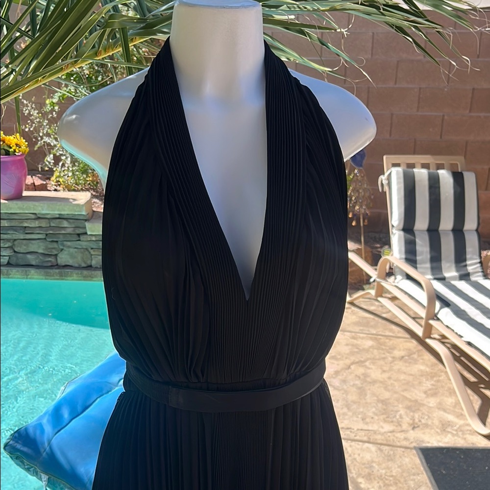 H by Halston Black Halter Maxi Gown - Picture 6 of 12
